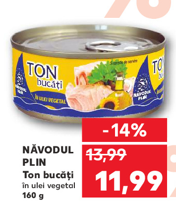 Ton bucati in ulei vegetal de Navodul Plin